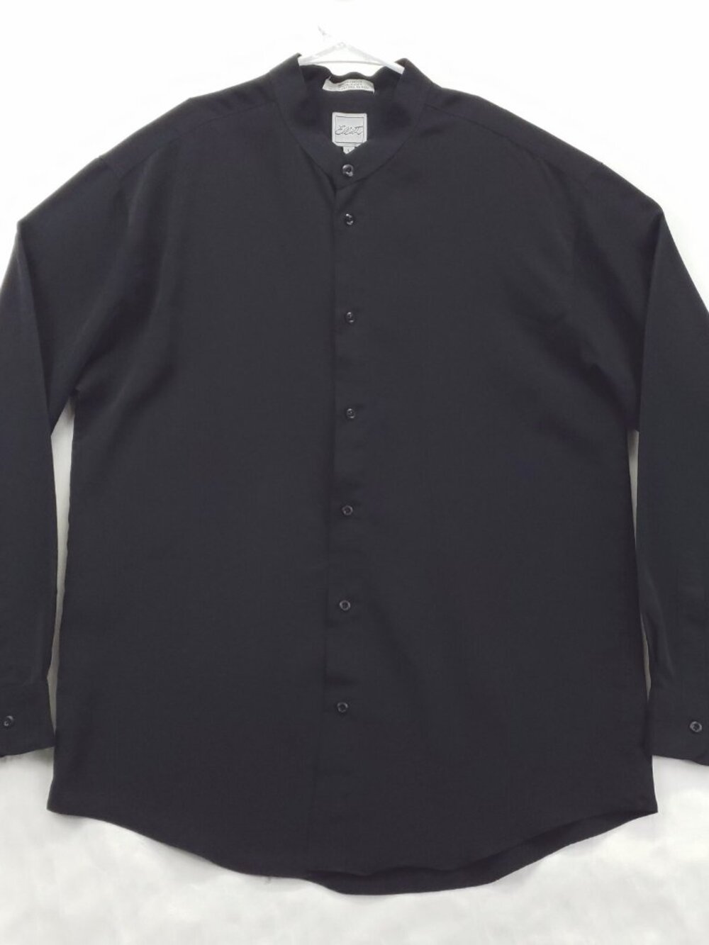 Elliott Shirt Mens Large Black 100% Polyester Long Sleeve Classic Button-Up - Picture 1 of 10